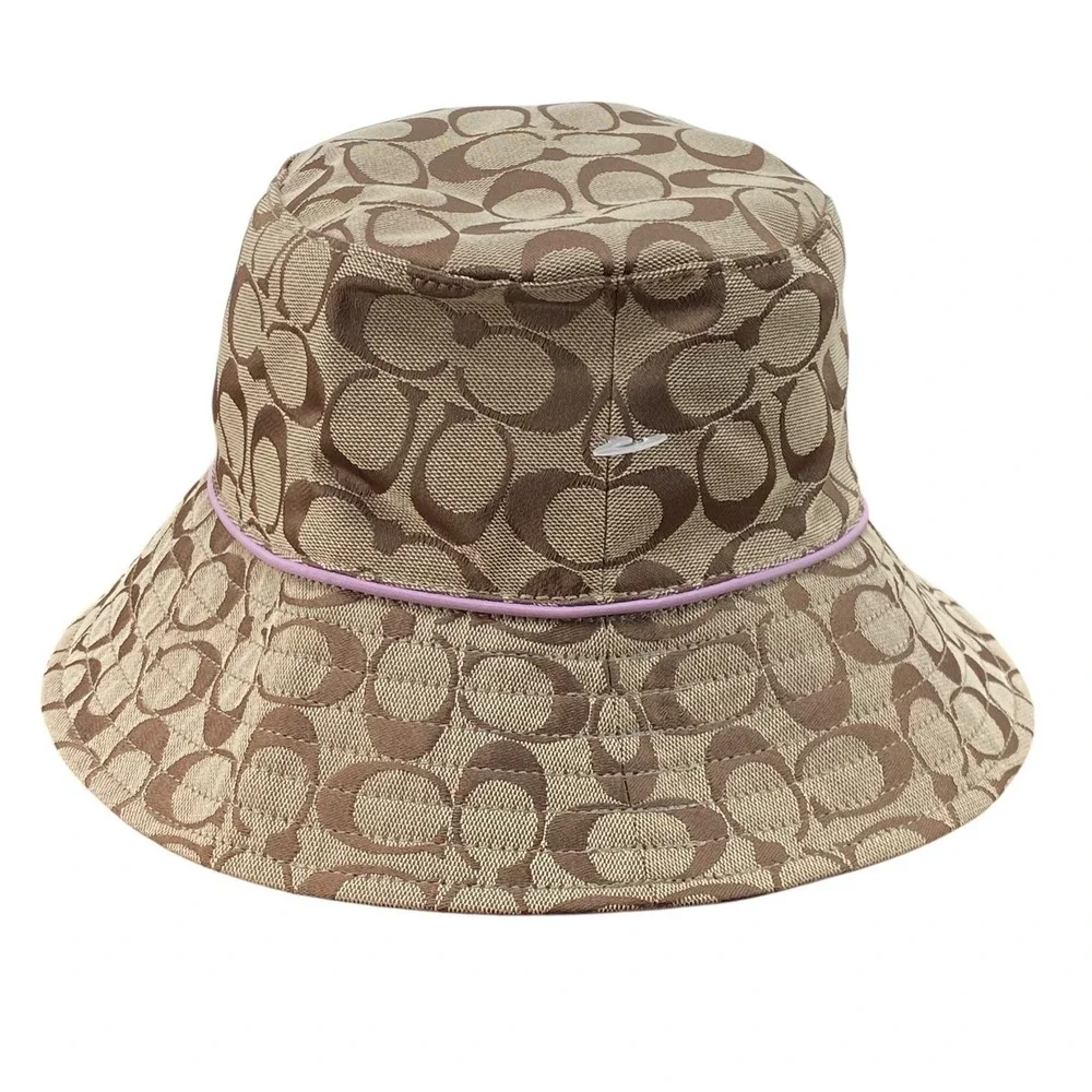 Coach Print Bucket Hat Lavender Flower Women's Size M/L Khaki/Multi F8D851 - Picture 3 of 8